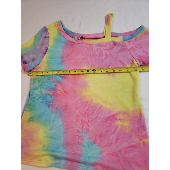 Andree by Unit womens tie dye one shoulder tee shirt size M - Picture 7 of 12